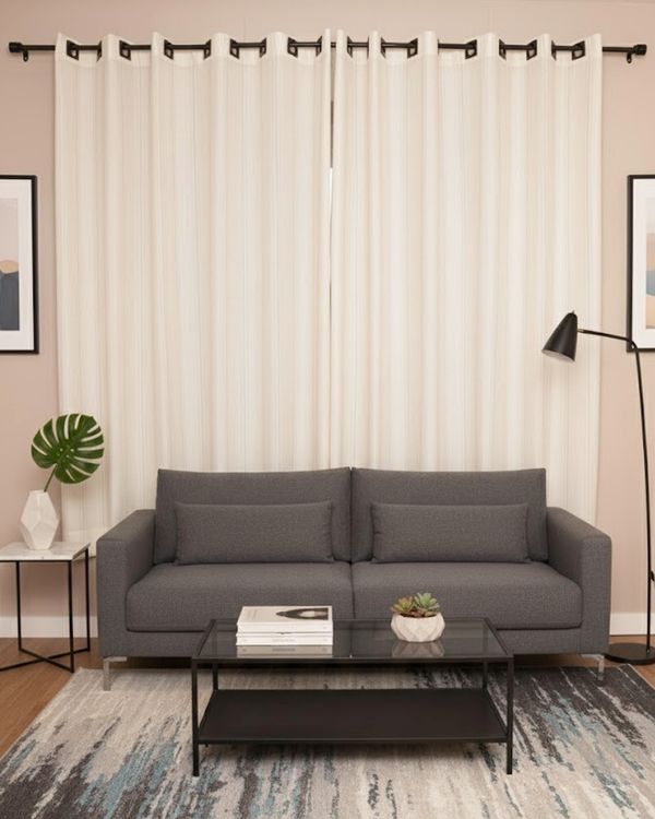 Cortina BecaDecor Rústica Láglio 360cm x 250cm Bege UN