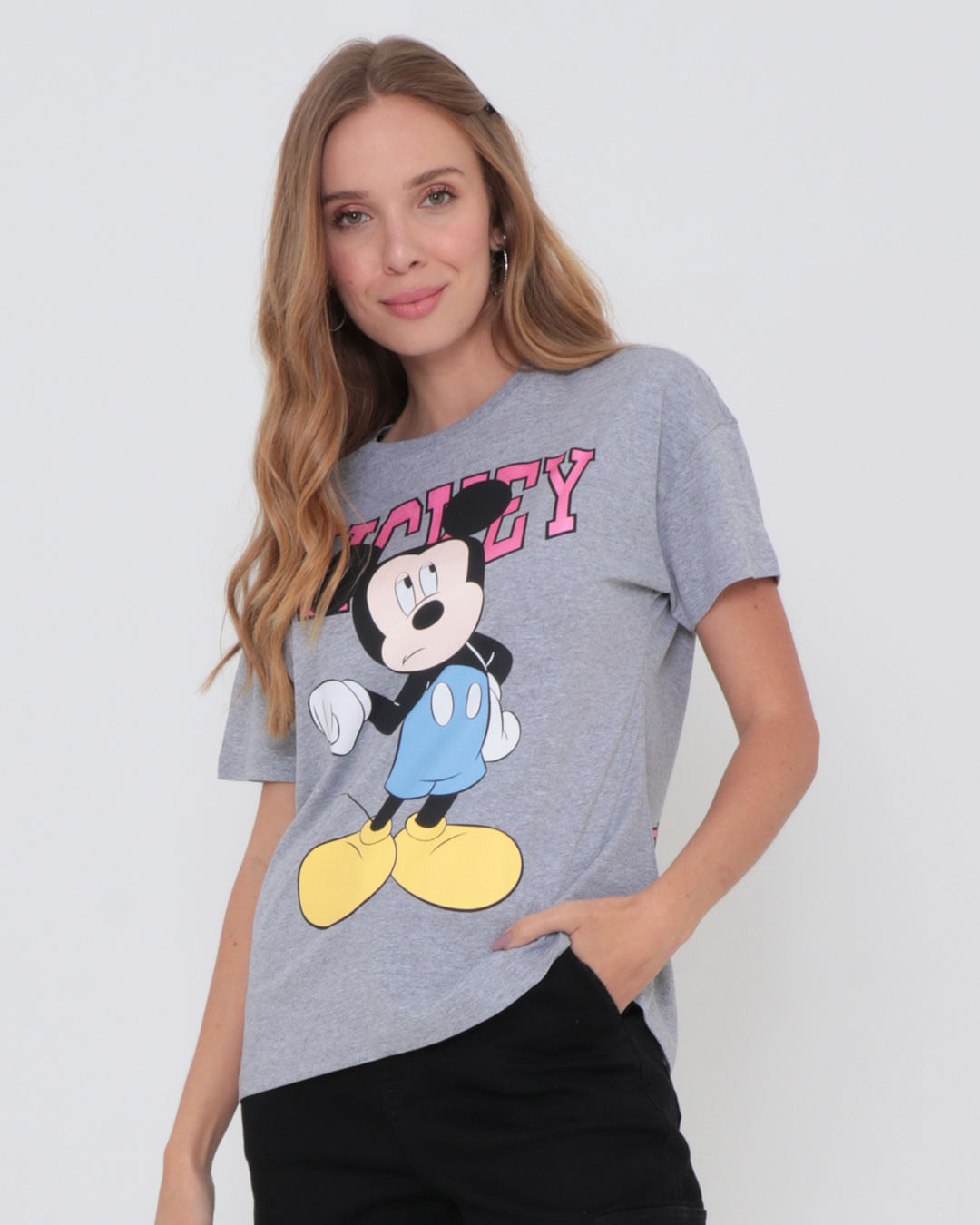 Camiseta-Estampa-Mickey-Mouse-Disney-Mescla-Cinza