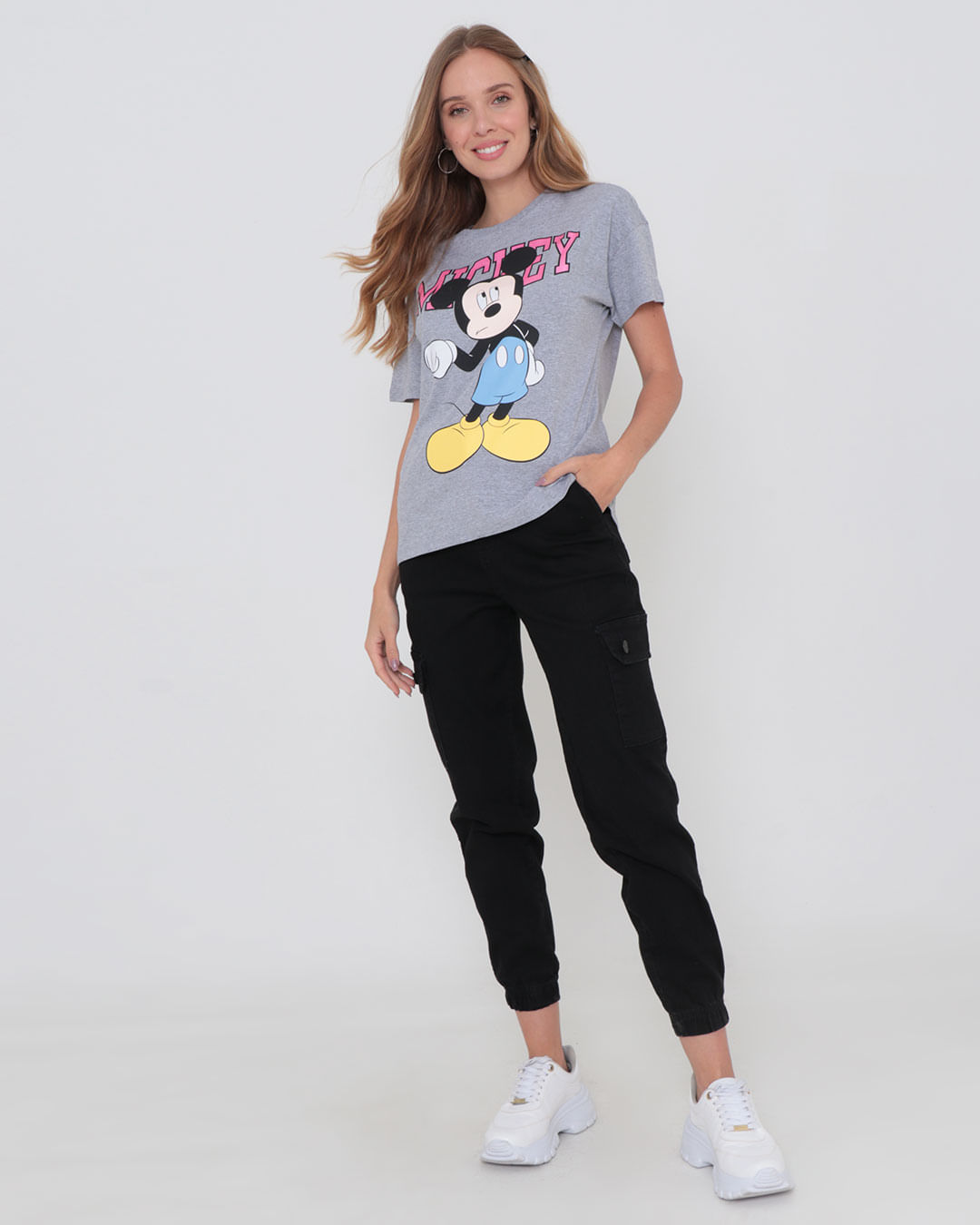 Camiseta-Estampa-Mickey-Mouse-Disney-Mescla-Cinza