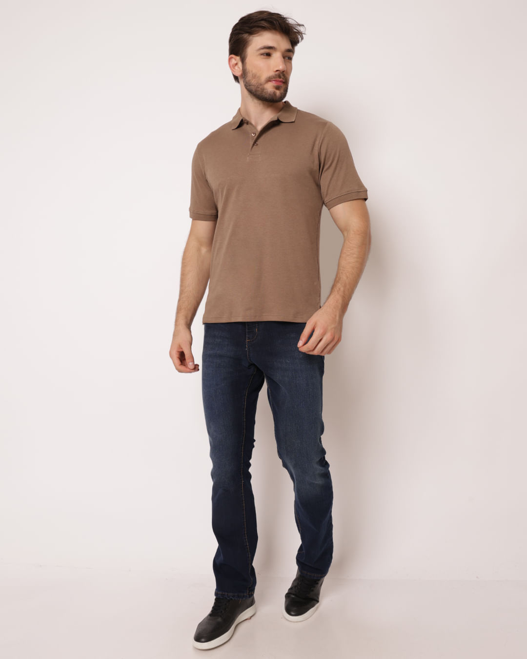 Polo-Interlock-Suedine-Khaki---Khaki