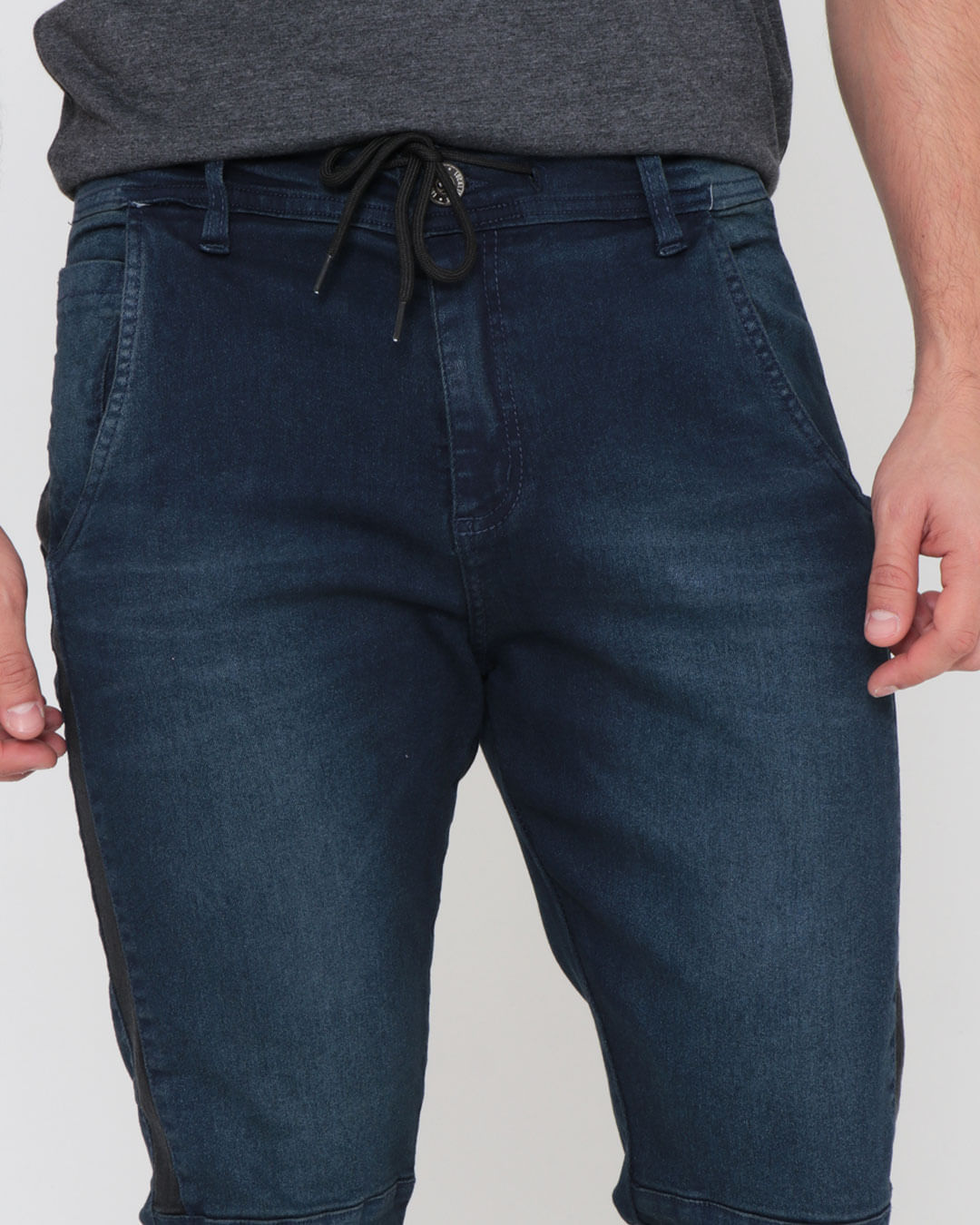 Calca-Jeans-Masculina-Recorte-Jogger-Azul-Escuro