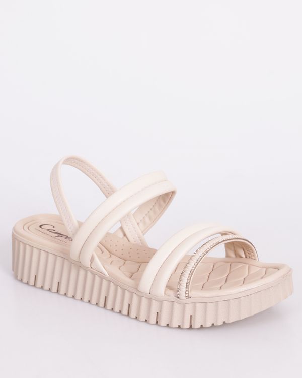 Sandália Feminina Flatform Campesí Anatômica Off White 38