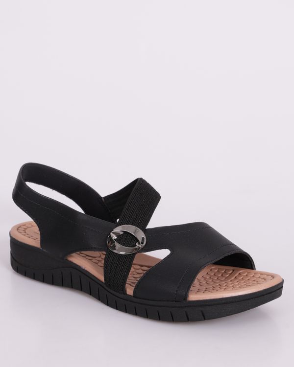 Sandália Feminina Conforto Campesí com Fivela Decorativa Preto 36