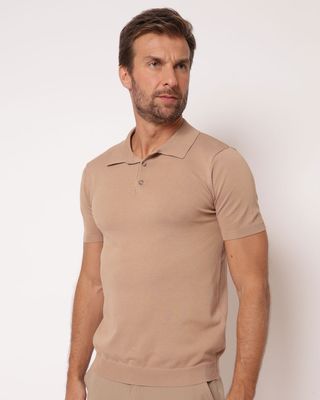 Polo-Tricot-Visco-Off-White--Caqui---Khaki