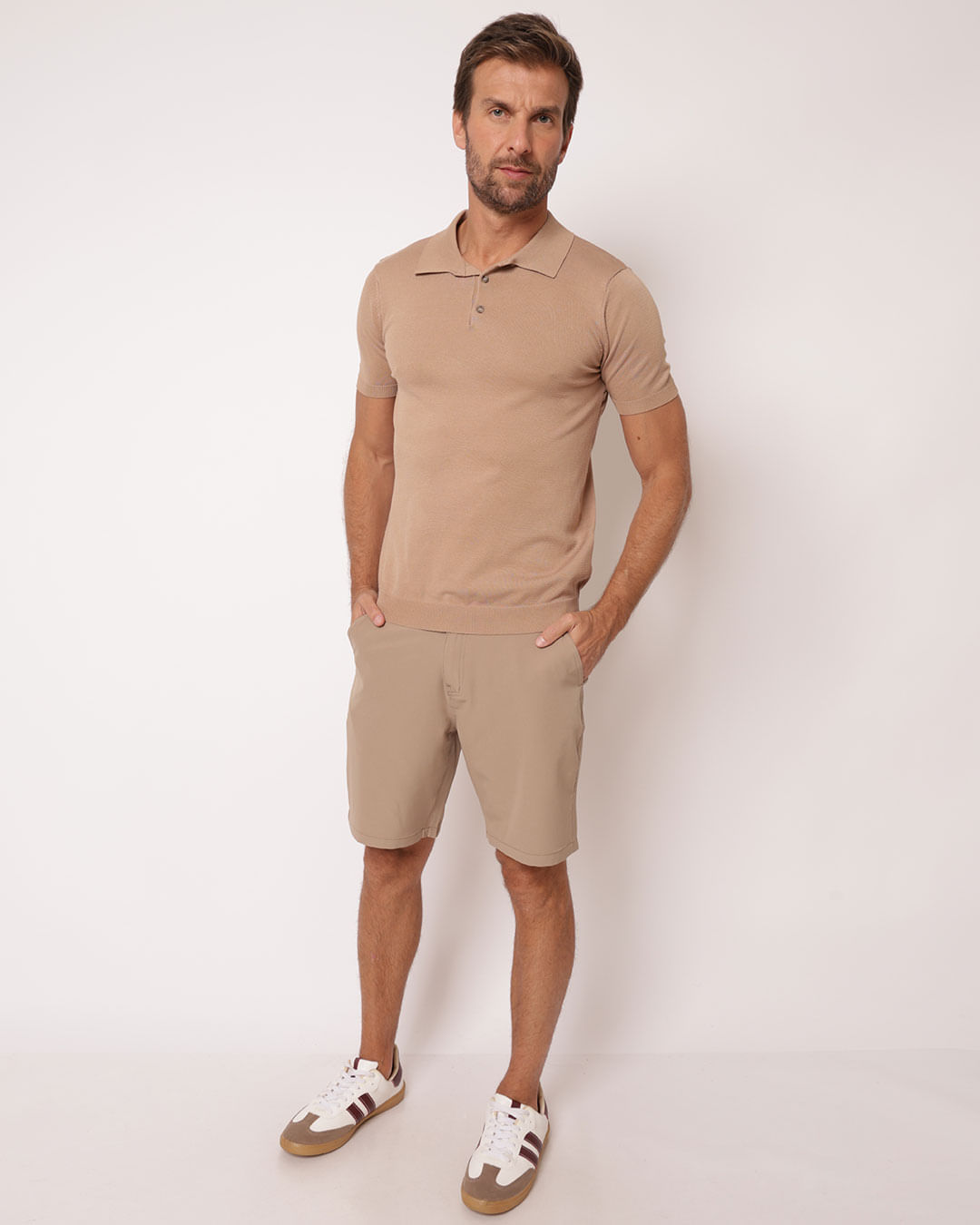 Polo-Tricot-Visco-Off-White--Caqui---Khaki