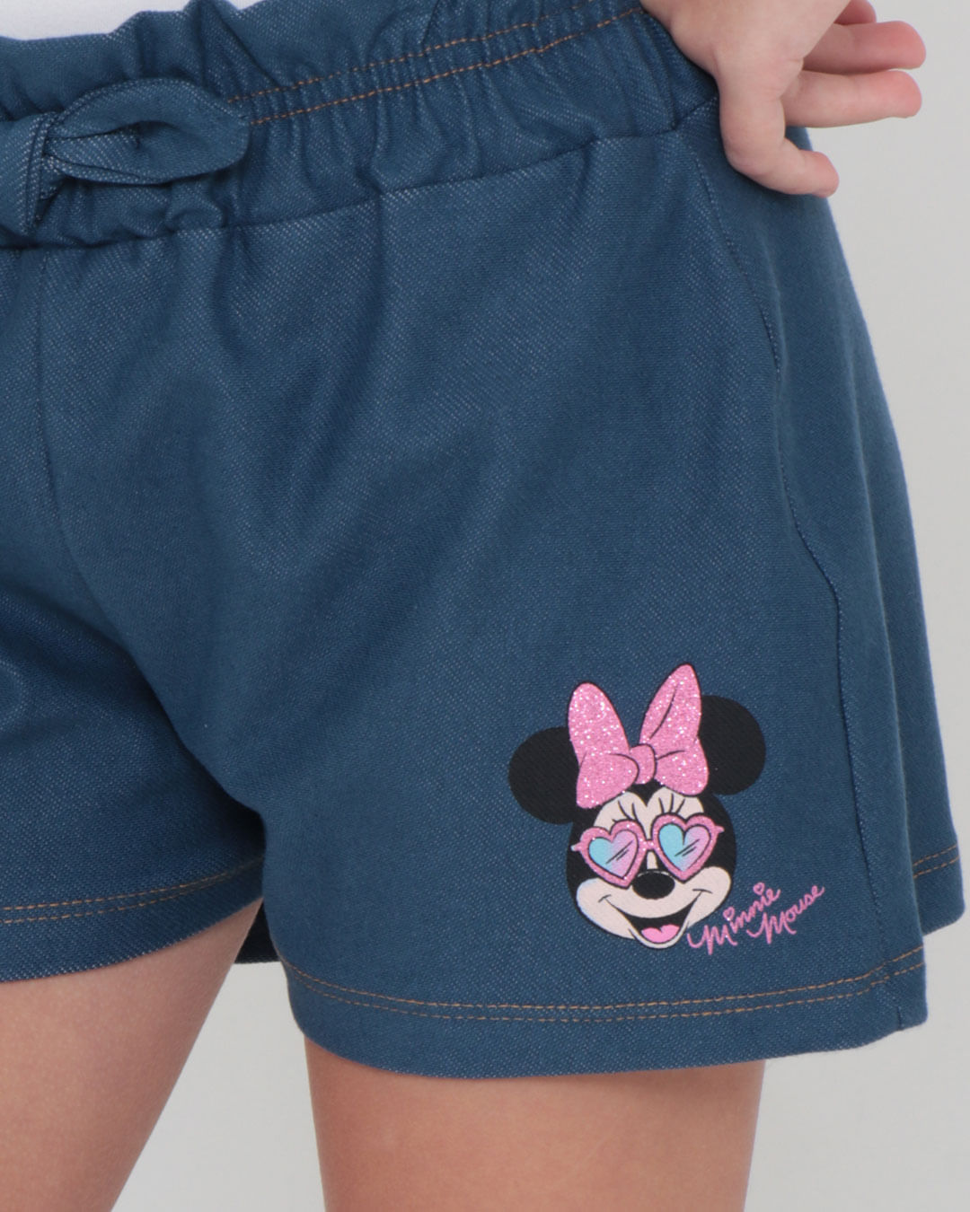 Short-Infantil-Estampa-Minnie-Disney-Rosa