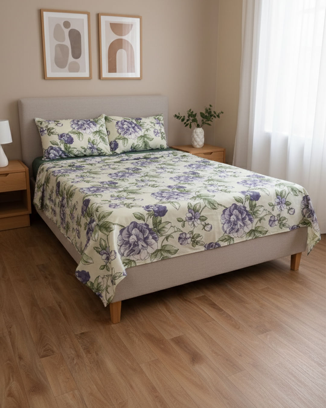 Jg-De-Cama-Queen-4pcs-Duplo-Micropercal---Verde-Floral