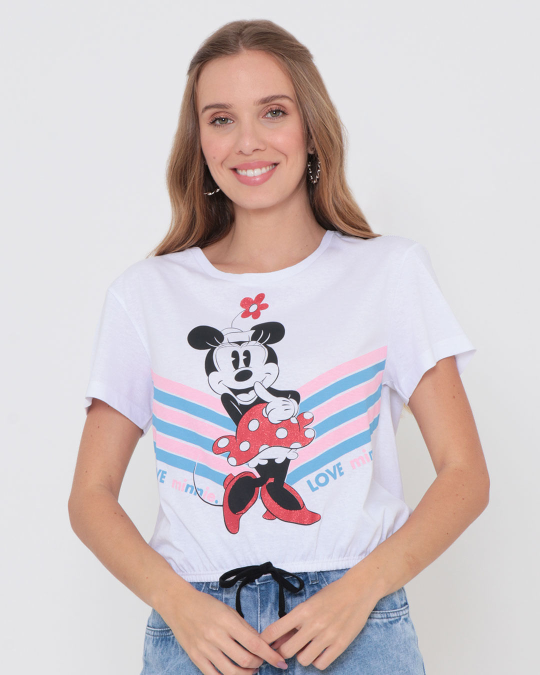 Blusa-Cropped-Elastico-Minnie-Mouse-Disney-Branca