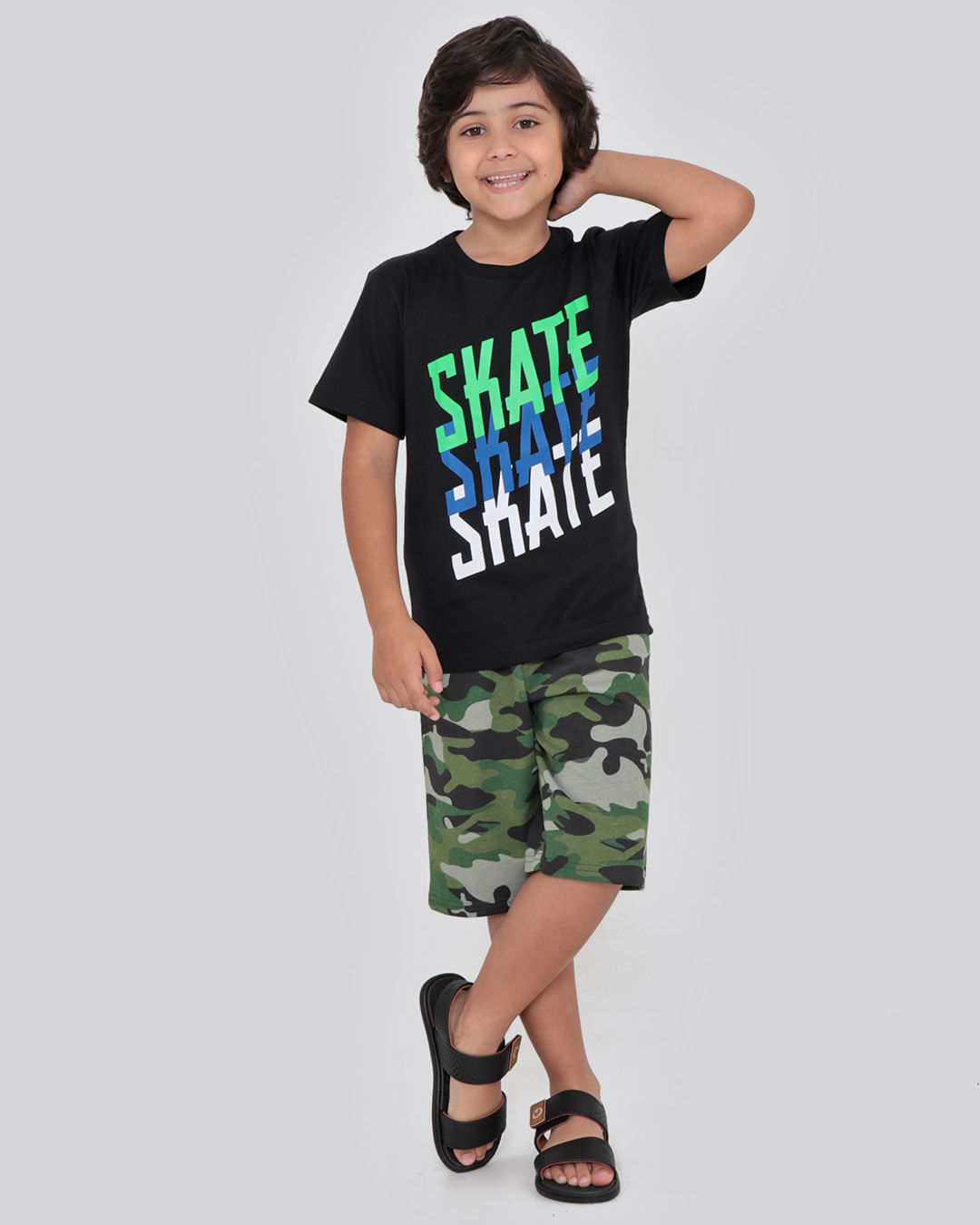 Camiseta-Infantil-Street-Estampa-Skate-Preta