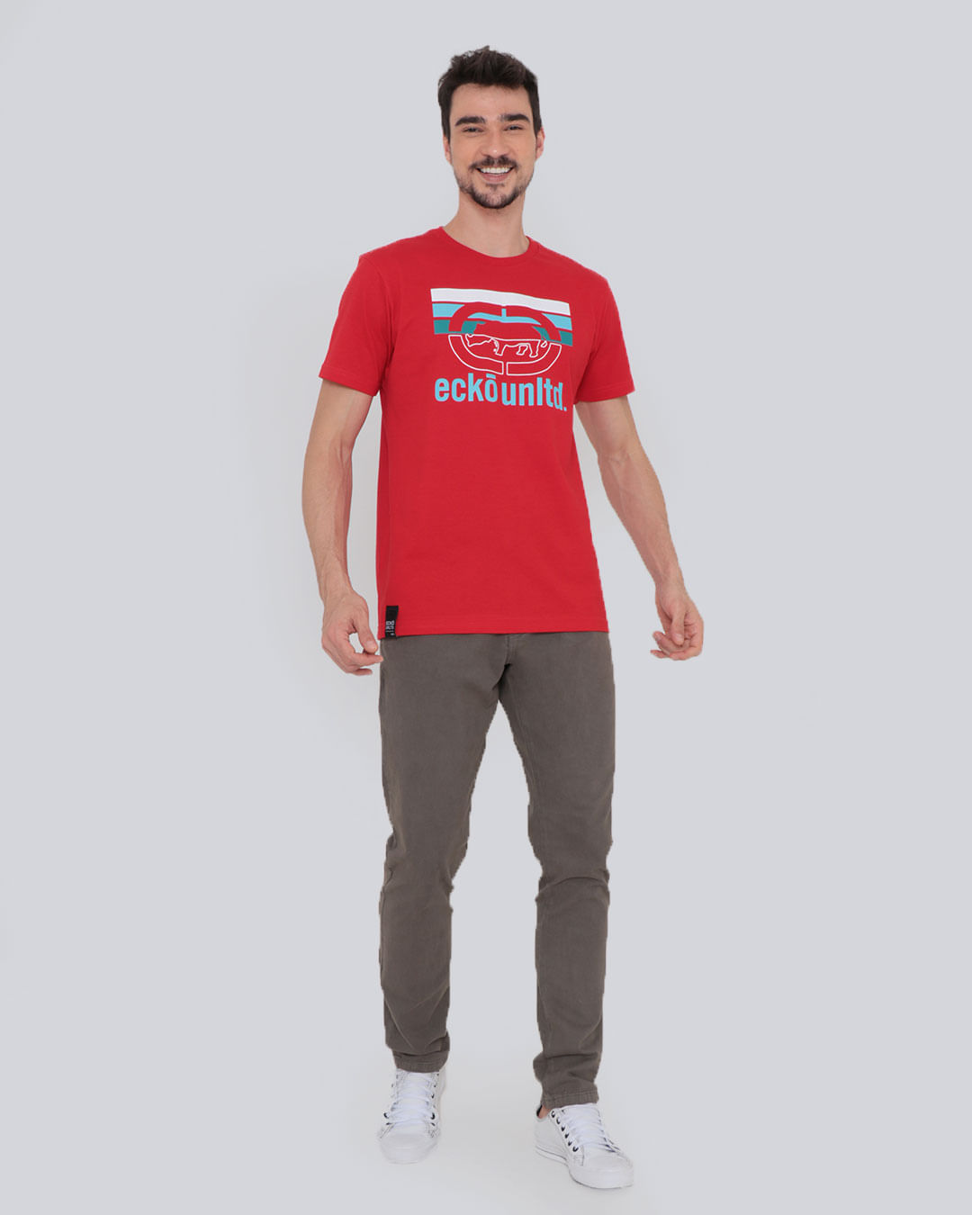 Camiseta-Manga-Curta-Estampa-Ecko-Vermelha