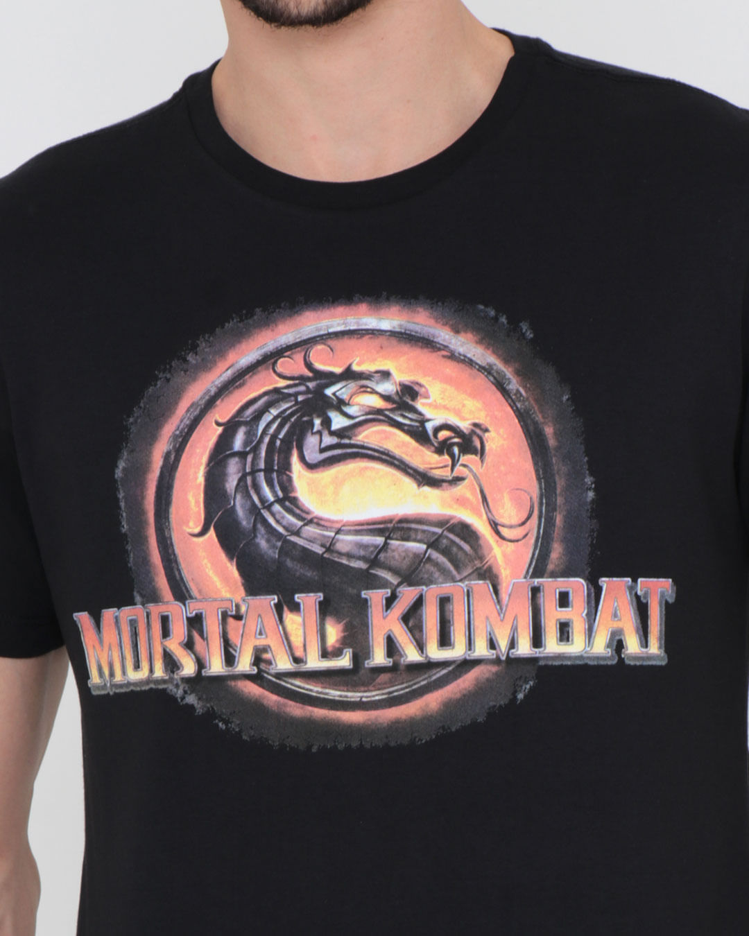 Camiseta-Manga-Curta-Estampa-Mortal-Kombat-Preta