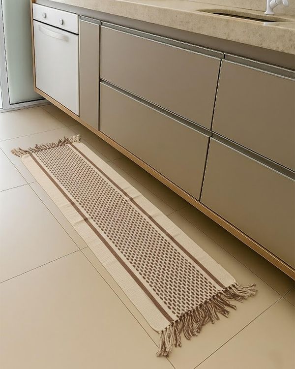 Tapete Passadeira Caraibeiras Senegal 42cm x 150cm Bege UN