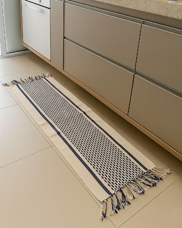 Tapete Passadeira Caraibeiras Senegal 42cm x 150cm Marinho UN