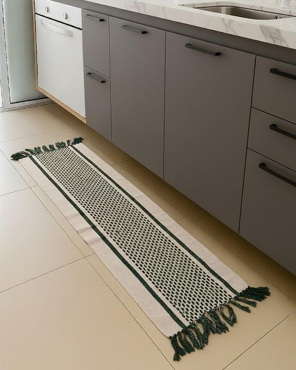 Tapete Passadeira Caraibeiras Senegal 42cm x 150cm Verde UN
