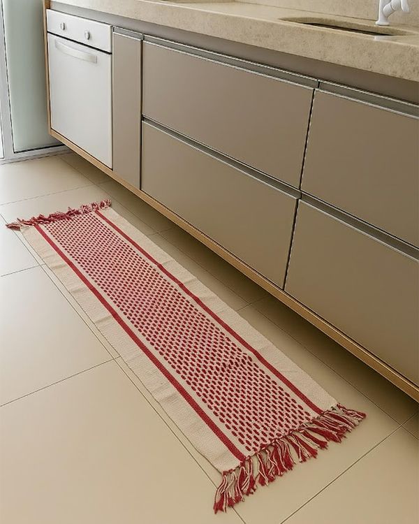 Tapete Passadeira Caraibeiras Senegal 42cm x 150cm Vermelho UN