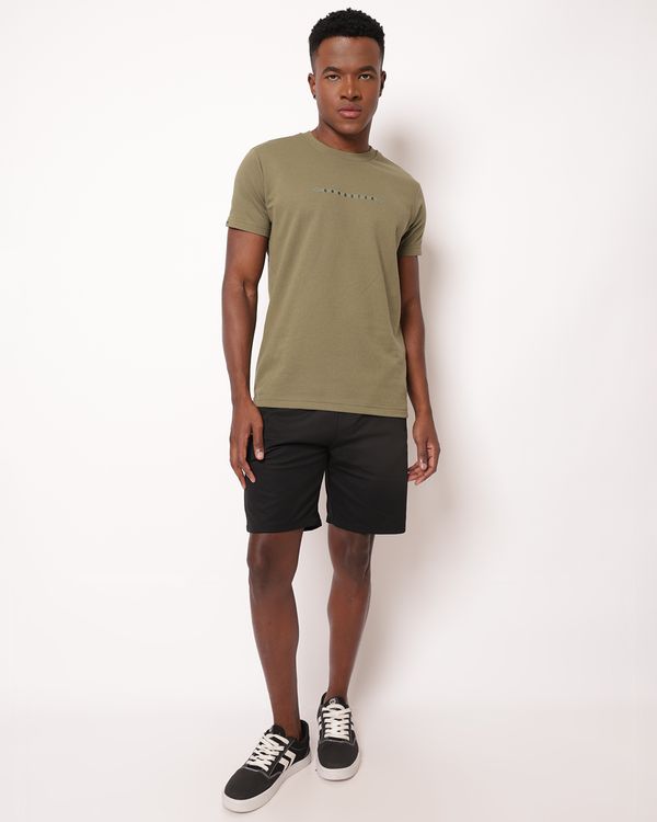 Bermuda Masculina Reta Canelada com Cordão Preta M