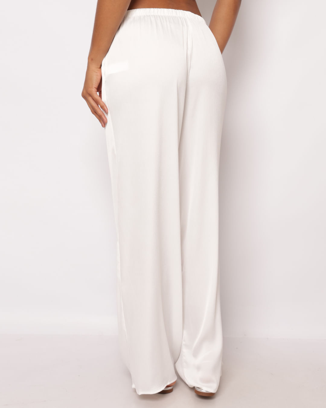 Calça Feminina Pantalona Berry & Co. Texturizada Off White-1764076665908