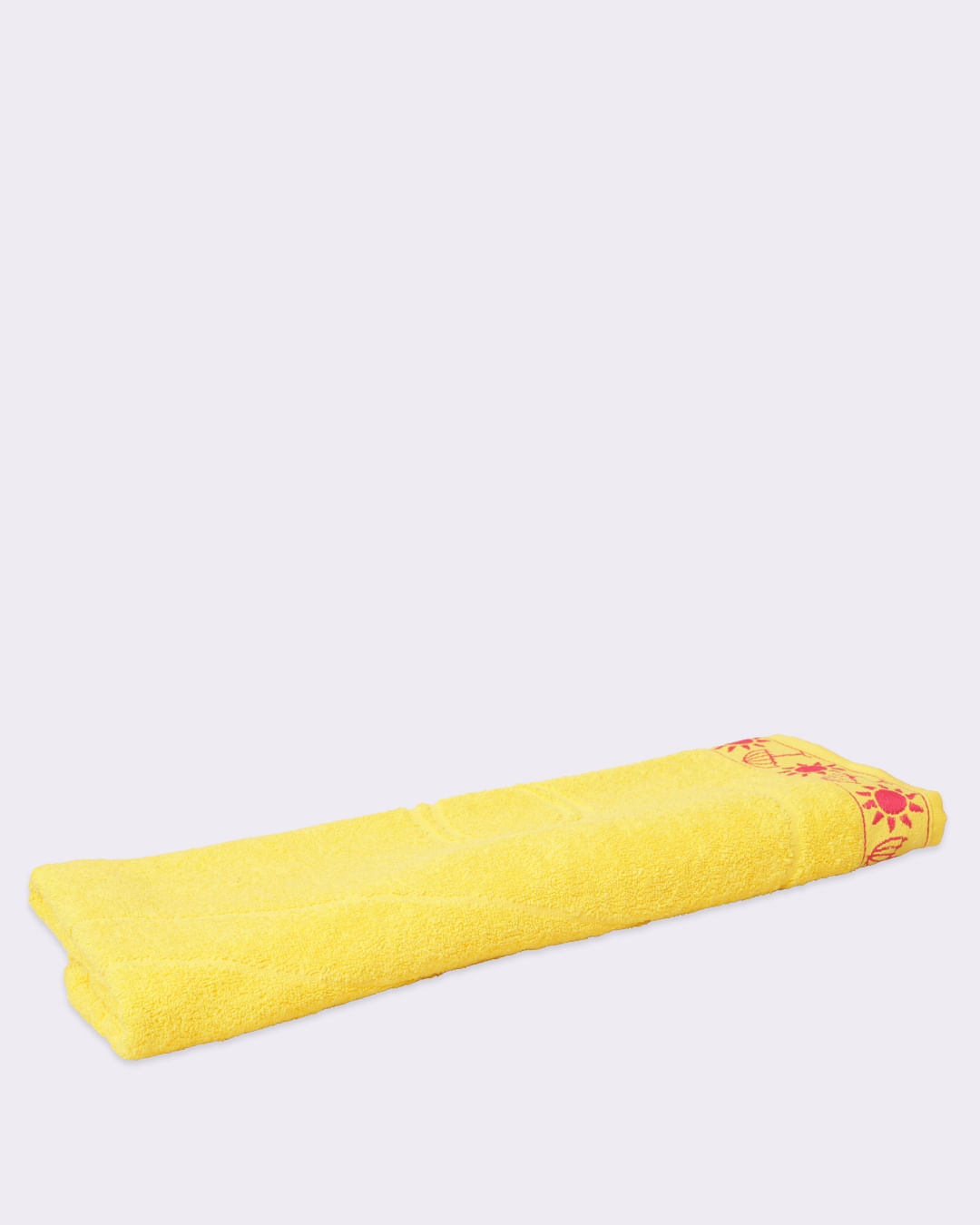 Toalha de Praia Algodão 78cm x 160cm Bordado Amarela-1764078744607