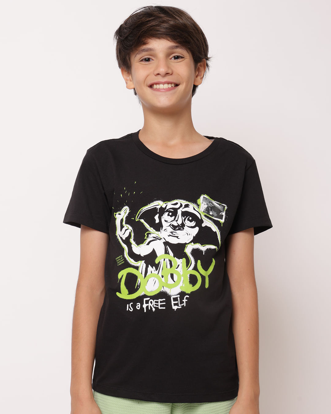 Camiseta Juvenil Warner Harry Potter Dobby Preto