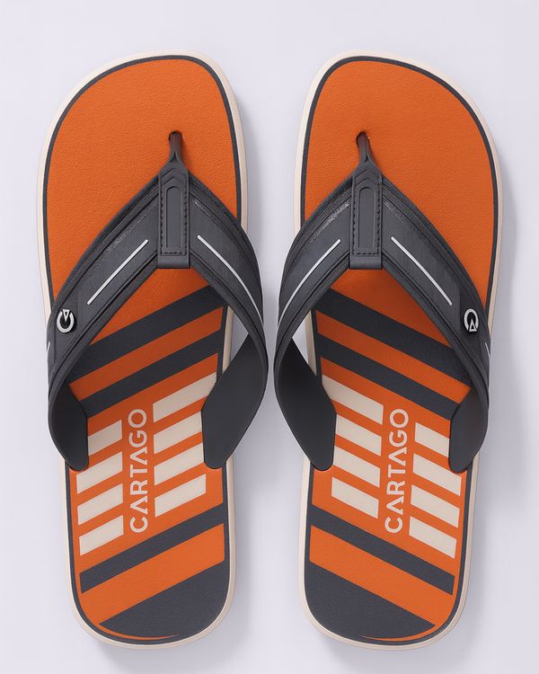 Chinelo Masculino Cartago Tira Larga Laranja 41
