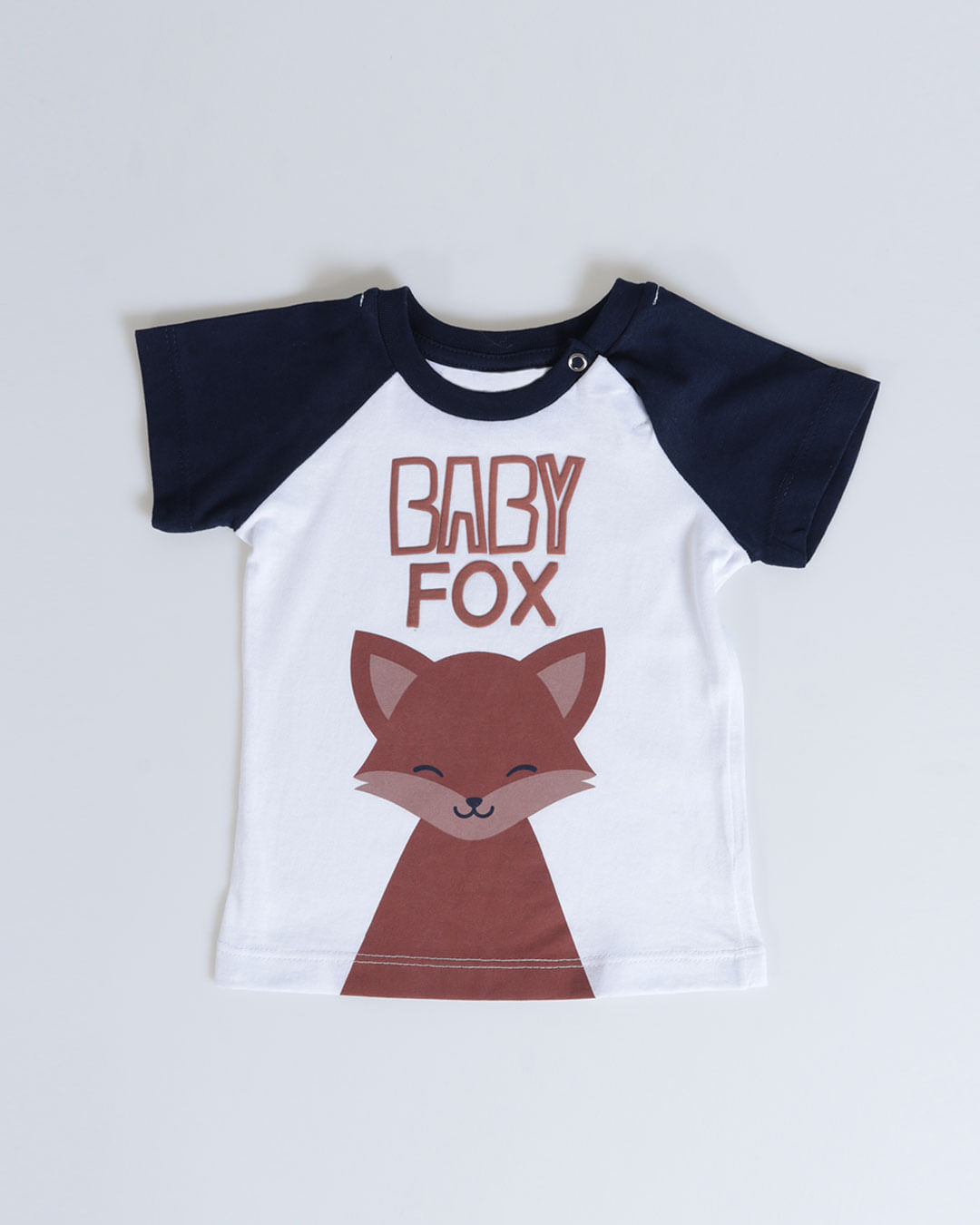 Camiseta-Bebe-Manga-Curta-Estampa-Baby-Fox-Branca