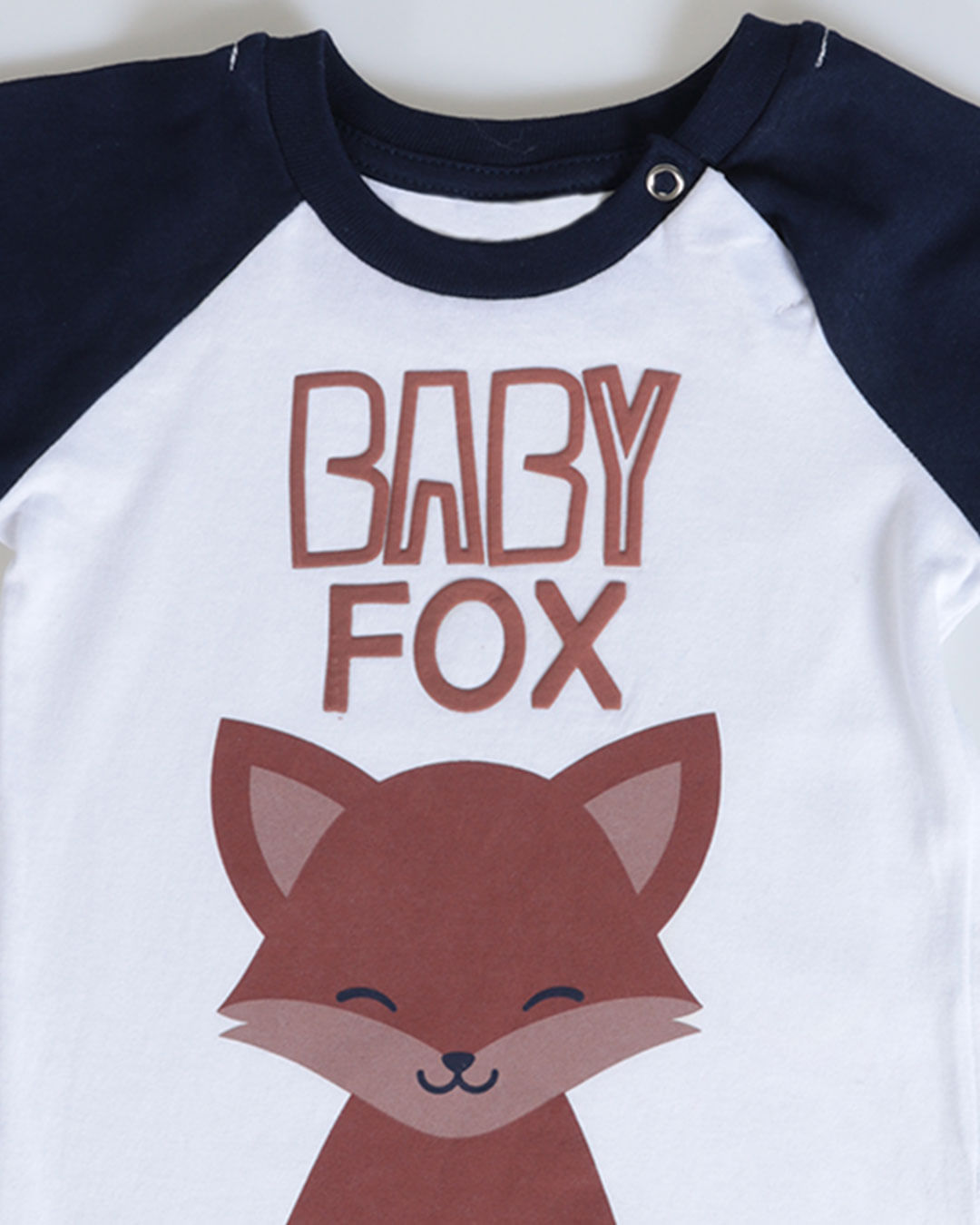 Camiseta-Bebe-Manga-Curta-Estampa-Baby-Fox-Branca