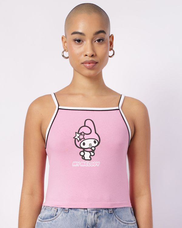 Blusa Feminina Alcinhas Melody com Estampa Rosa G