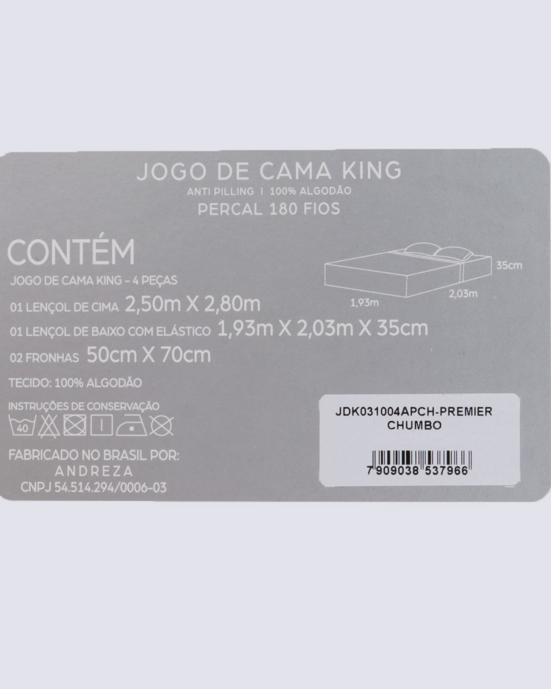 Jogo-de-Cama-King-Percal-180-Fios-Andreza-Liso-Cinza-Chumbo