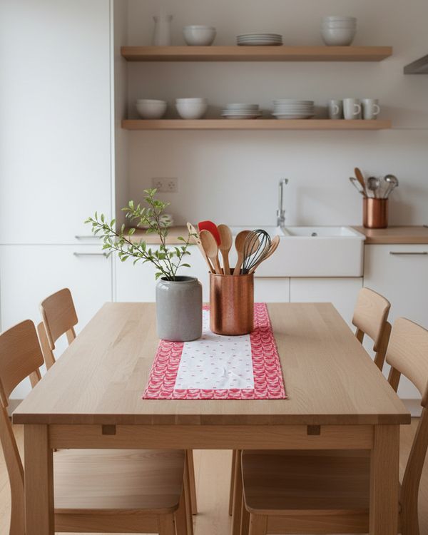 Trilho de Mesa 35cm x 100cm Döhler Estampa Coração Vermelho UN
