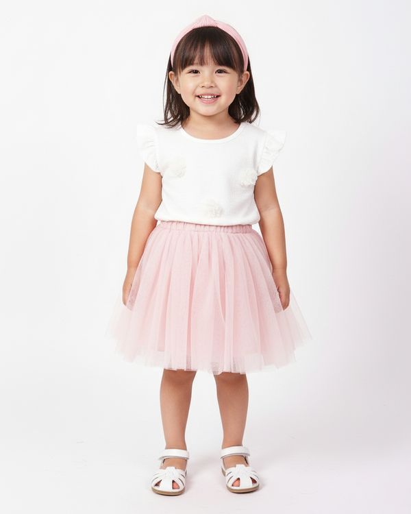 Blusa Bebê Algodão com Apliques Florais Off White 3