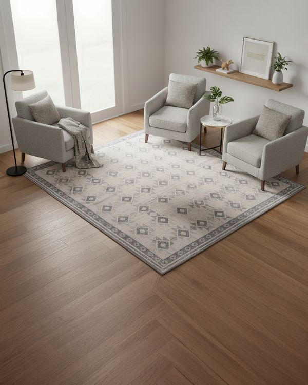 Tapete Flannel Fluffy 100cm X 140cm Esrampado Cinza UN