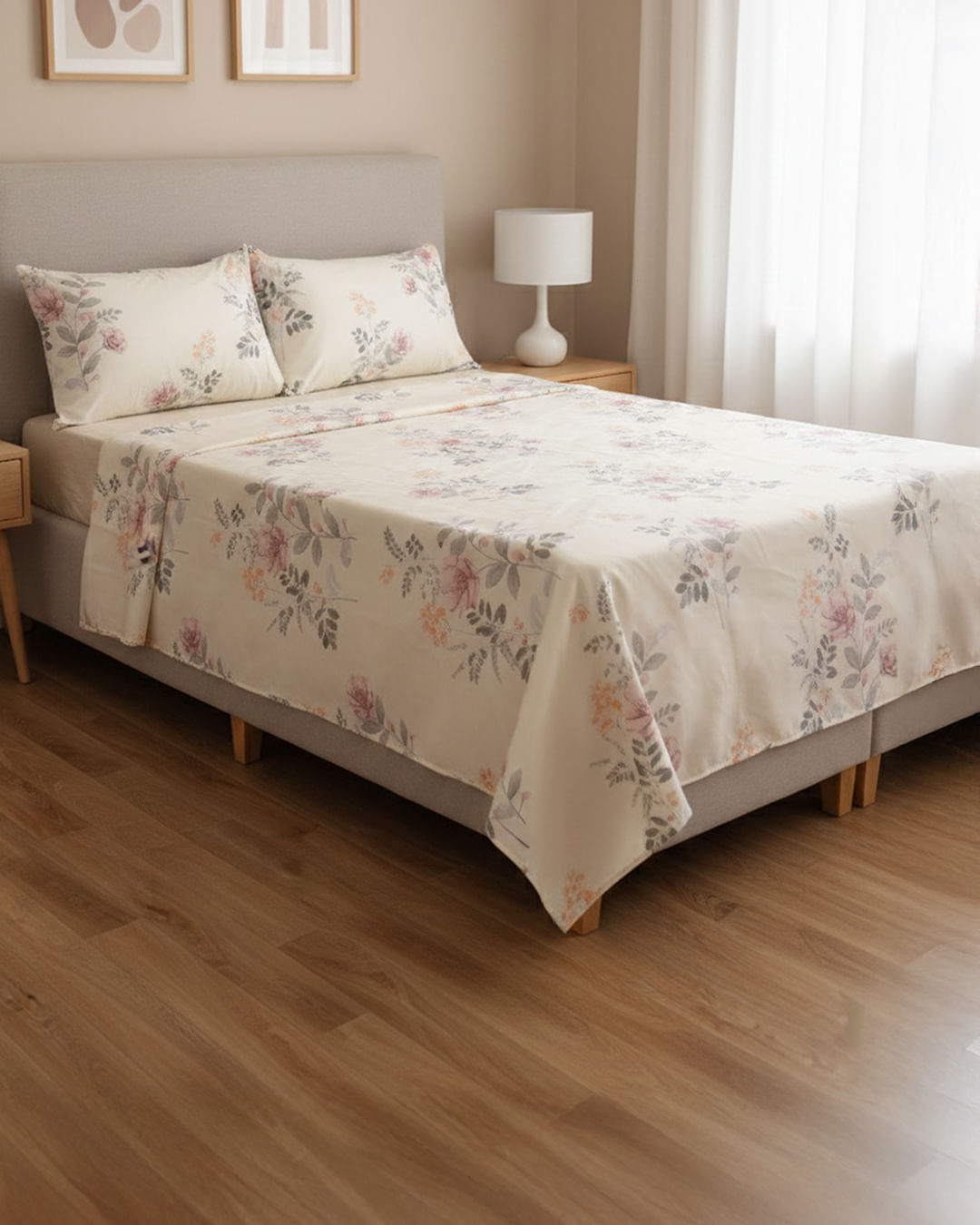 Jogo-De-Cama-King-4pcs-Duplo-Micropercal---Amarelo-Floral