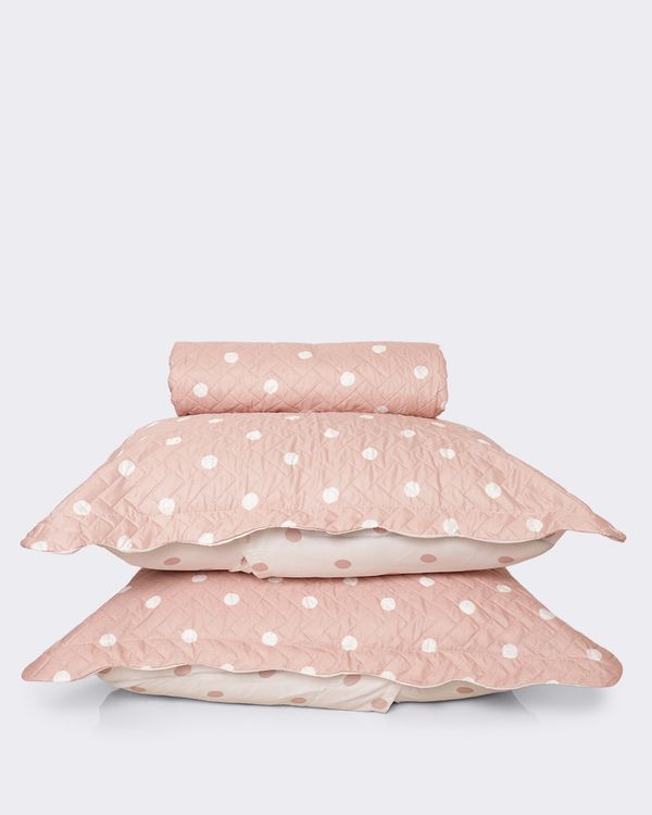 Kit Colcha Casal 3 Peças Plumagem Estampada Rosa UN