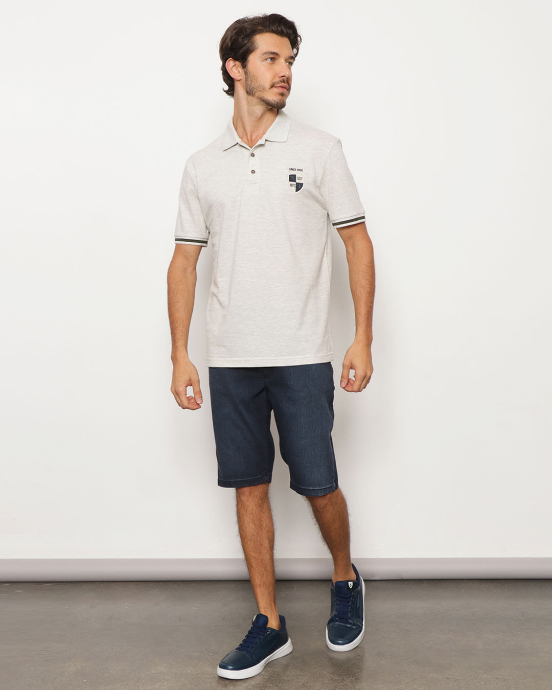 Polo-Piquet-Mescla-Patch-Pgg---Cinza-Claro