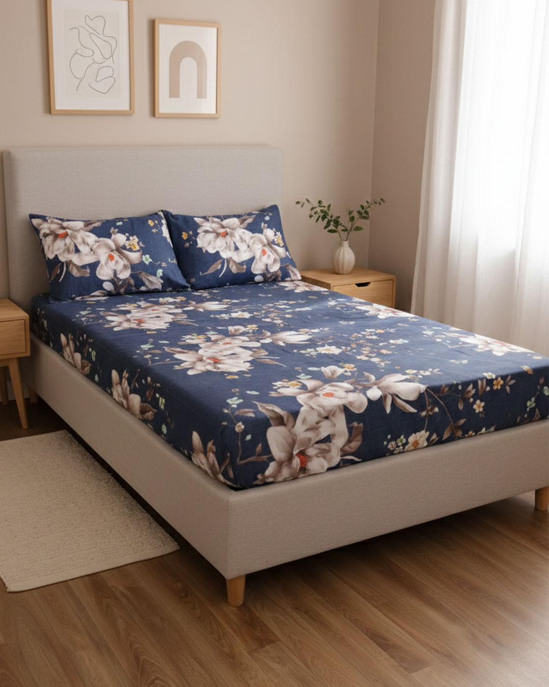Jg-De-Cama-King-3-Pcs-Moderno-Ver-26---Marinho-Floral