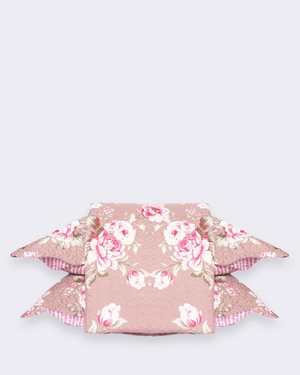 Kit Colcha Casal Plumagem 3 Peças Estampa Floral Lilás UN