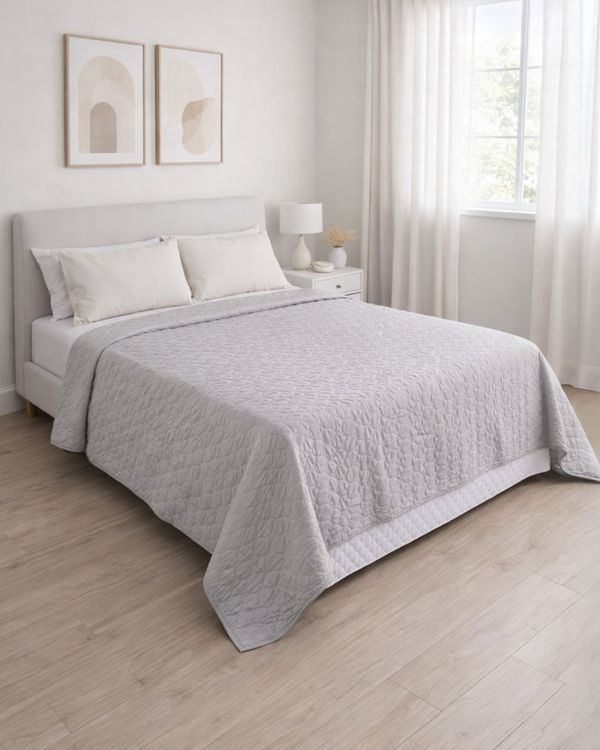 Colcha Casal Dupla Face 220cmx240cm Andreza Cinza UN