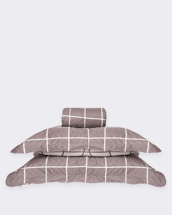 Kit Colcha King Plumagem 3 Peças Estampado Marrom UN