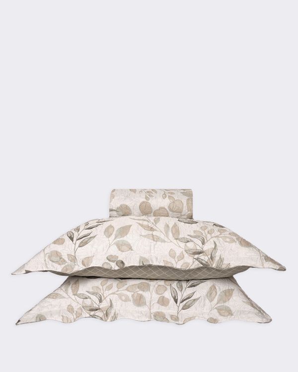 Kit Colcha Queen 3 Peças Plumagem Estampado Floral Branco UN