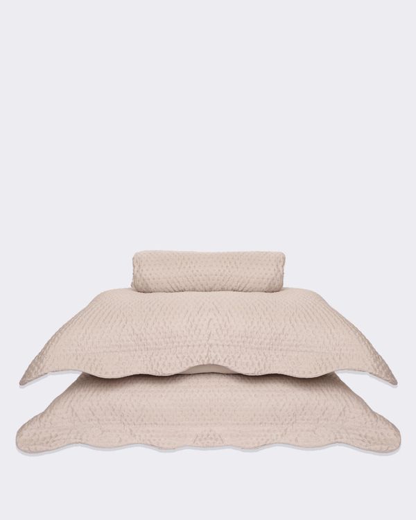 Kit Colcha Queen 3 Peças Plumagem Bege UN