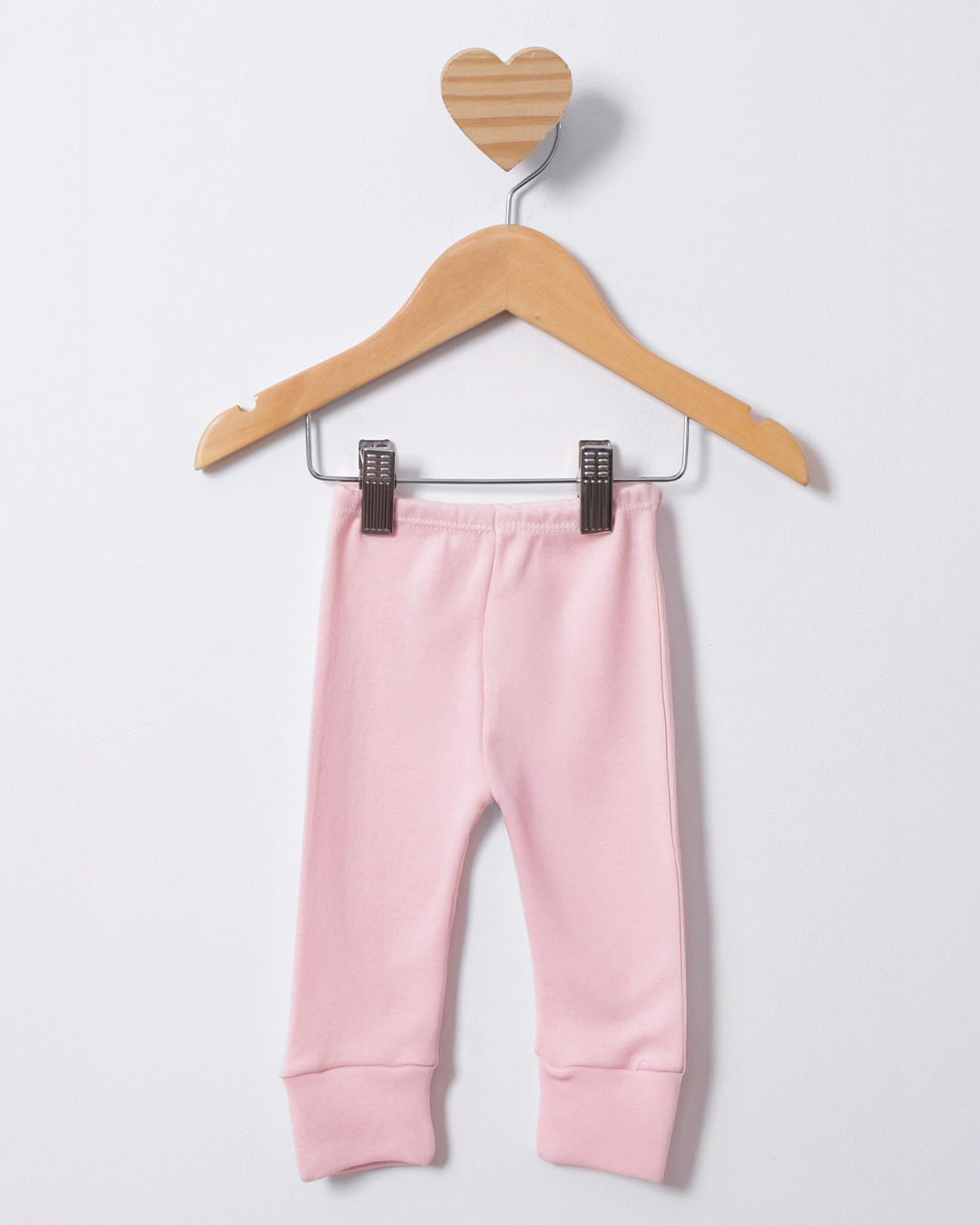 Calça Culote Bebê Com Vira Pé Rosa Claro-1747315551029