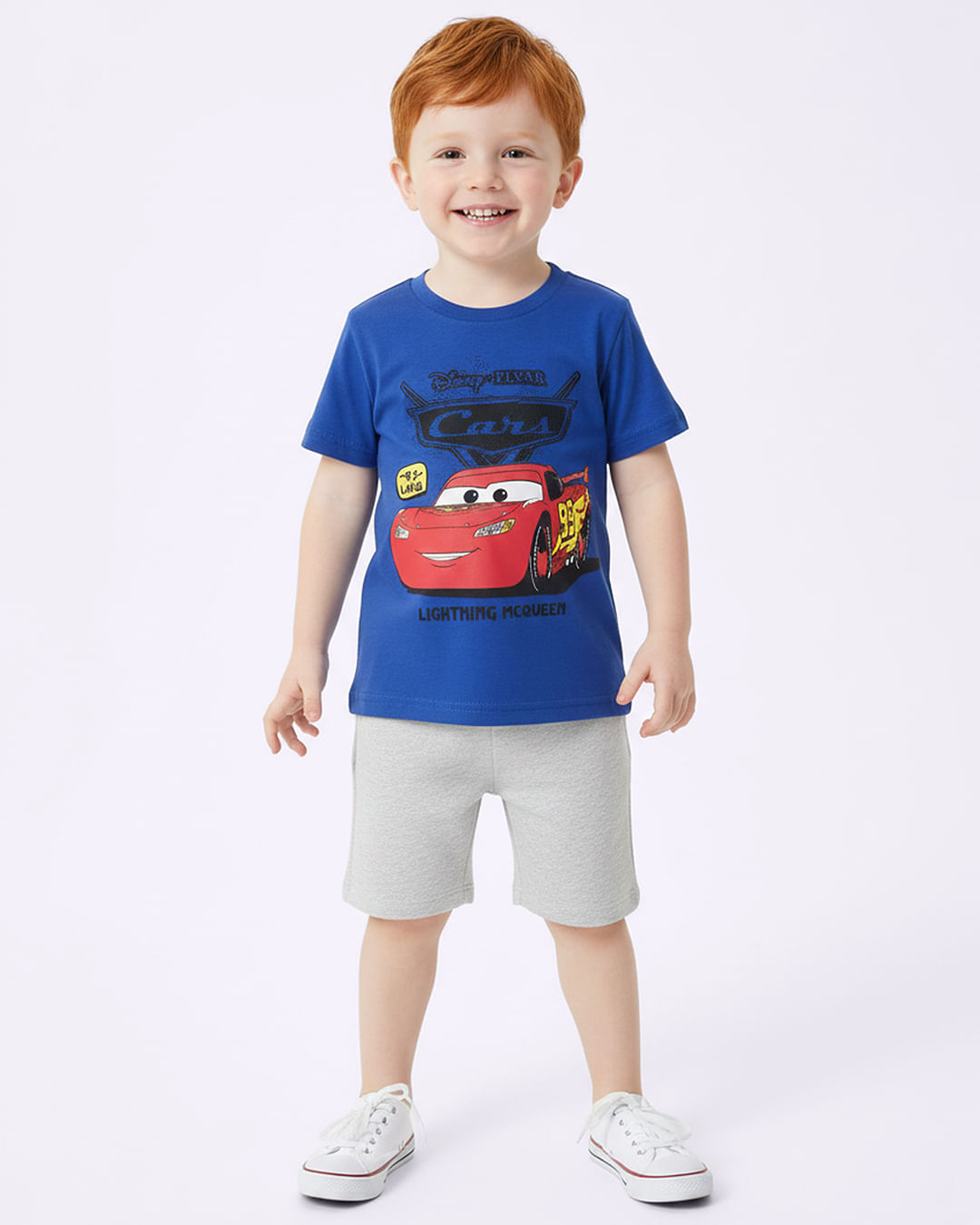 Camiseta Bebê Disney Os Carros Relâmpago McQueen Azul