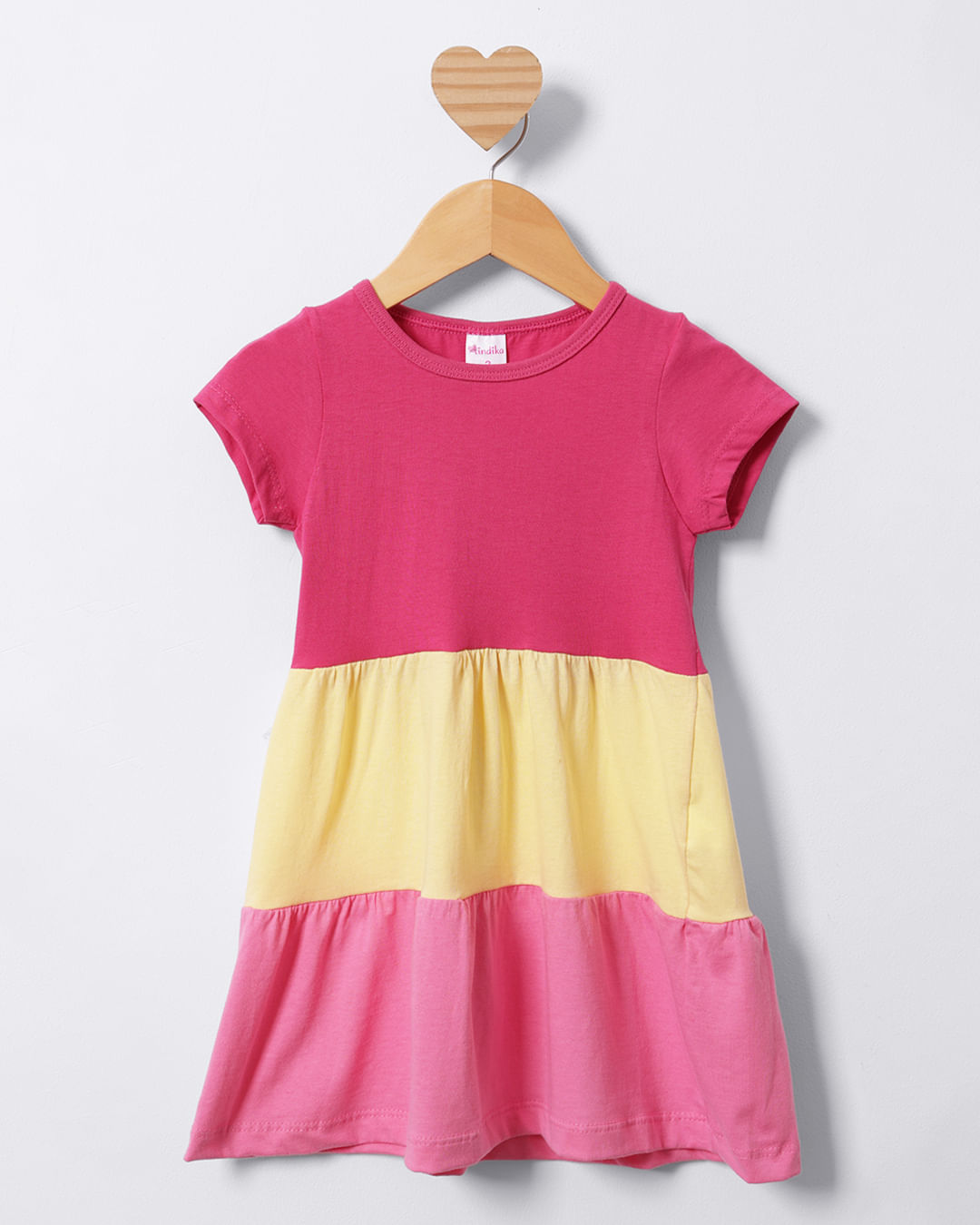 TROCAR FOTO Vestido Bebê Curto Três Marias Rosa-1751381674022