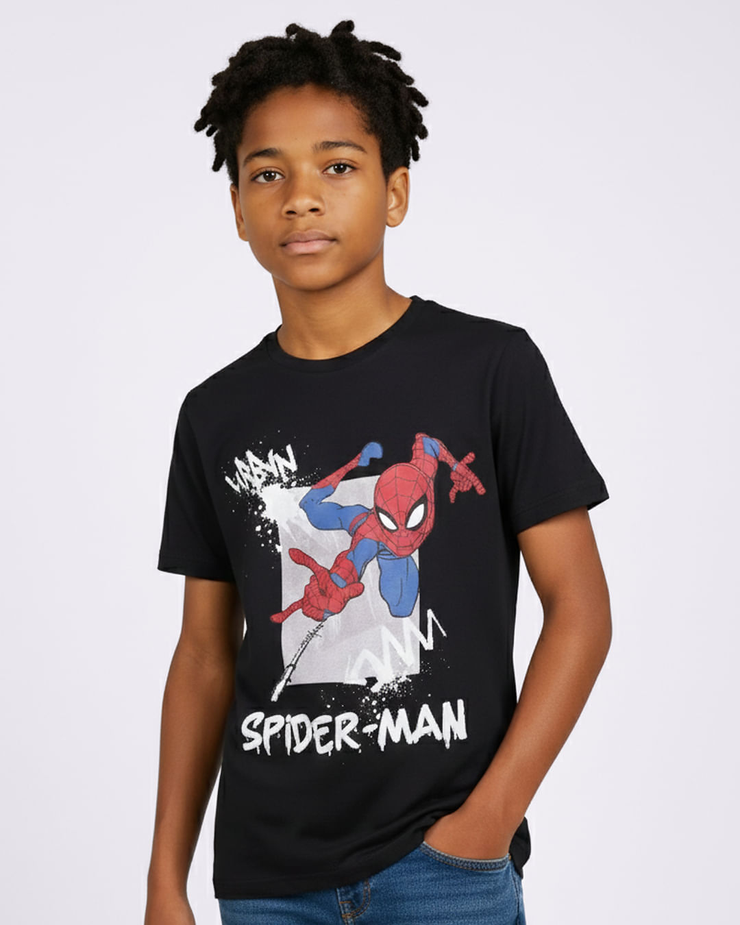 Camiseta-Ch45111-Mc-M-1016-Homem-Aranh---Preto