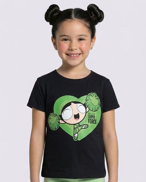 Camiseta Infantil Algodão Estampa Docinho Preto 4