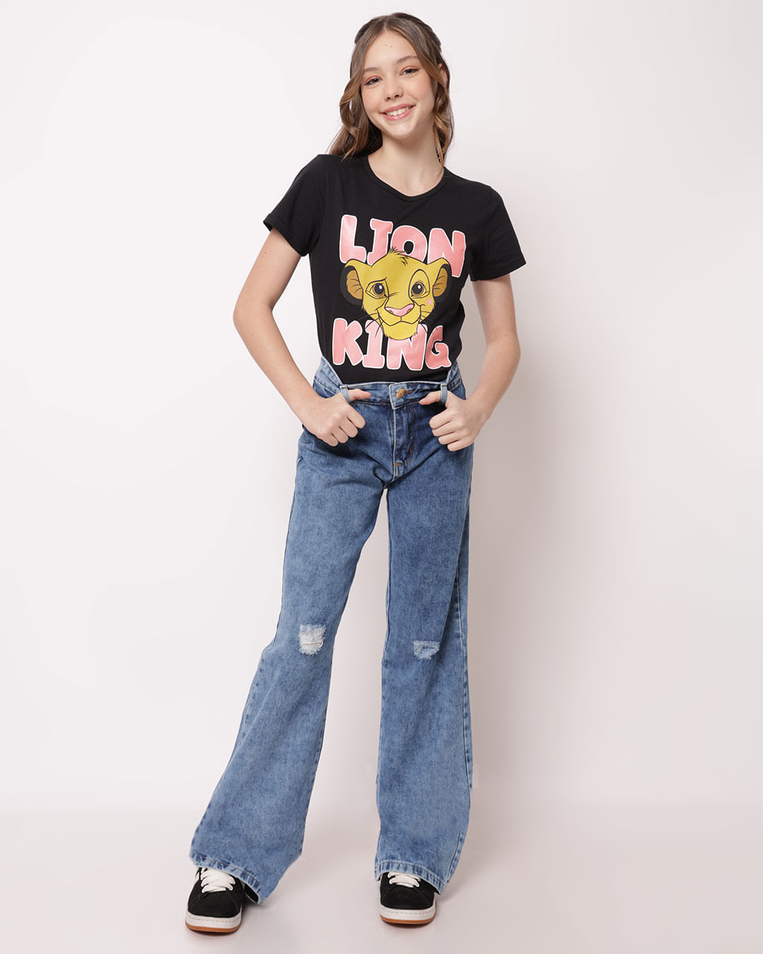 -Camiseta-Juvenil-Algodao-Disney-Estampa-Rei-Leao-Preto