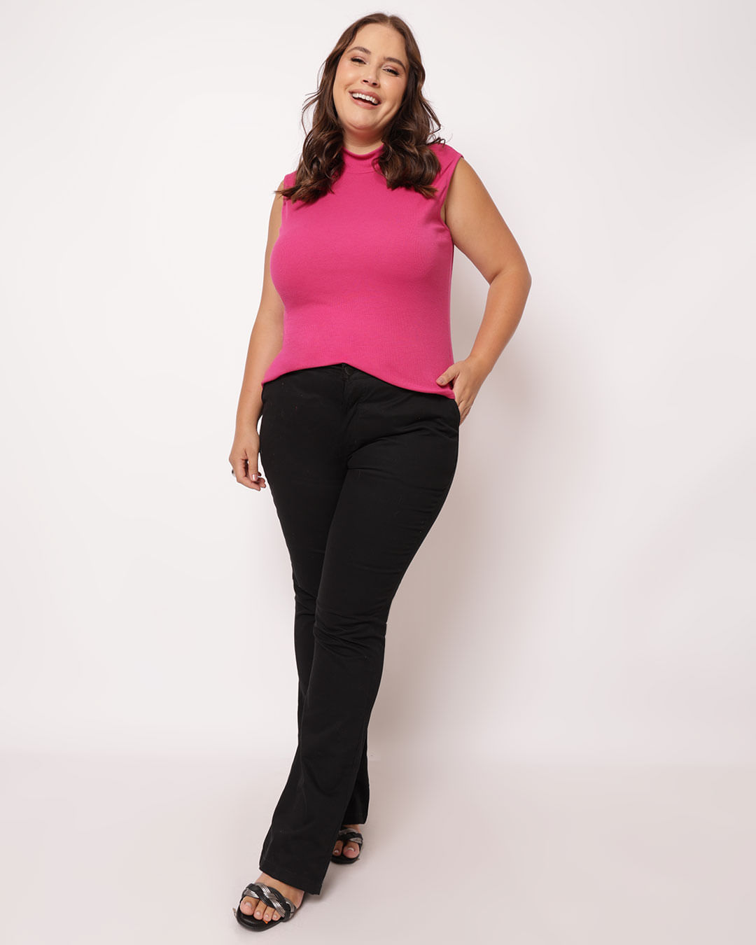 -Blusa-Plus-Size-Feminina-Canelada-Gola-Alta-Rosa