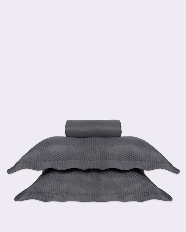 Kit Colcha Casal 3 Peças Plumagem Cinza UN