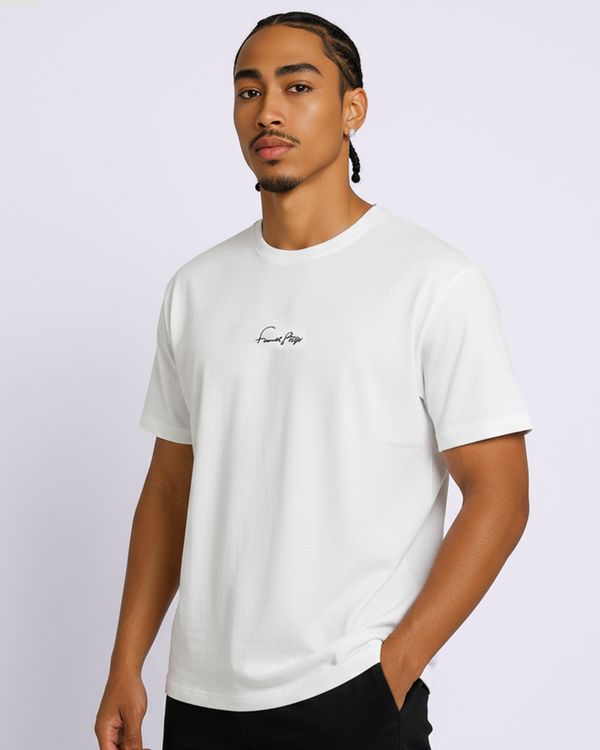 Camiseta Masculina Texturizada Estampa Bordada Off White P