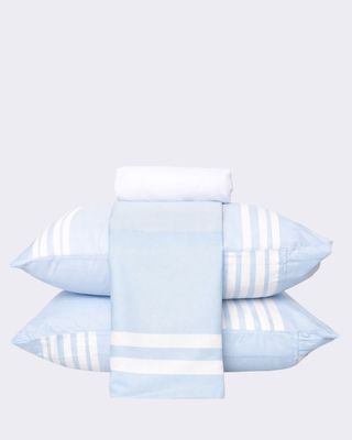 Jg-De-Cama-Queen-4pcs-Duplo-Micropercal---Azul-Listrado